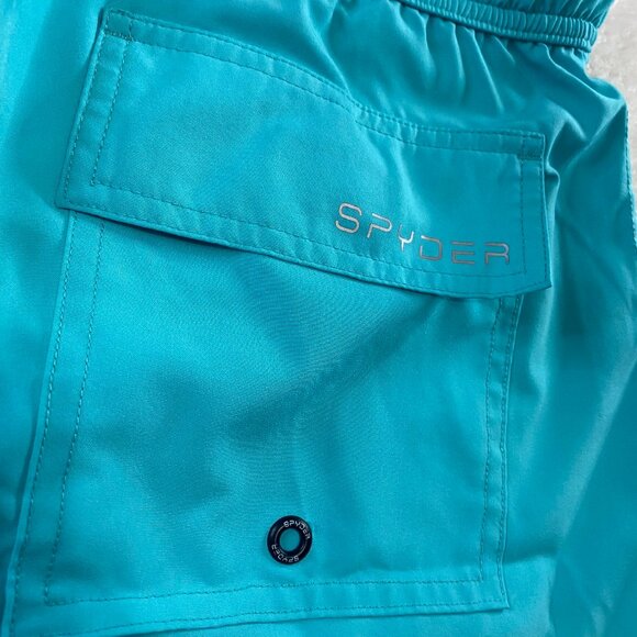 Spyder Mens Swim Trunks Shorts Size M Blue Surf Sand Swimwear Lined Stretch - Picture 8 of 11